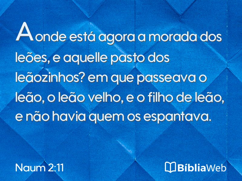 Naum 2:11 em imagem para compartilhar