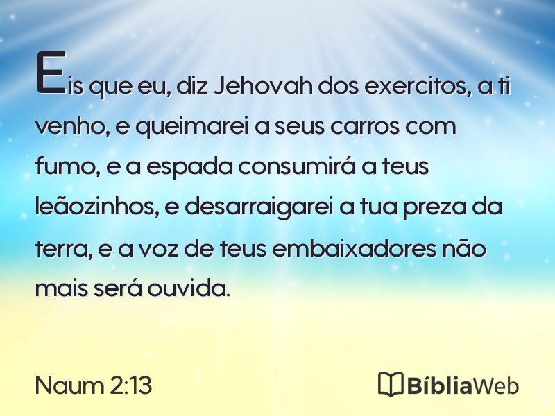 Naum 2:13 em imagem para compartilhar