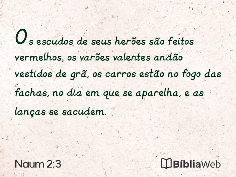 Naum 2:3 em imagem para compartilhar