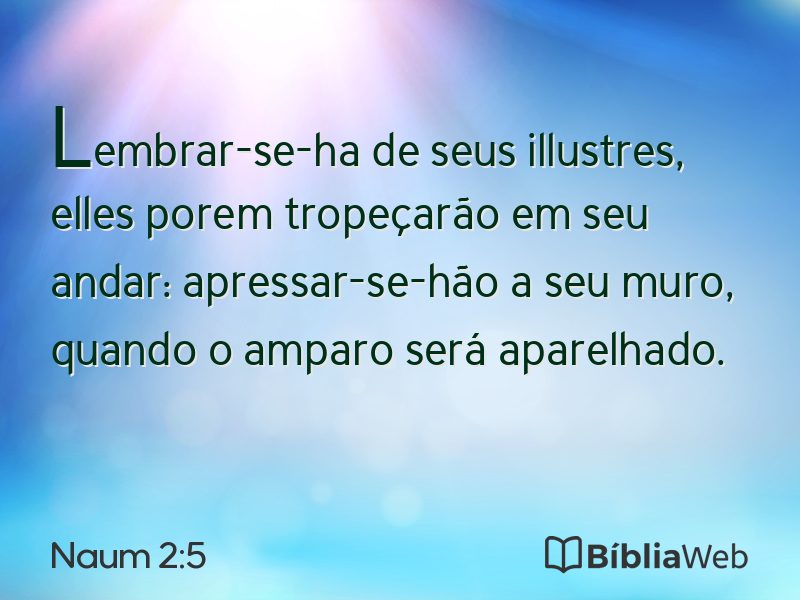 Naum 2:5 em imagem para compartilhar