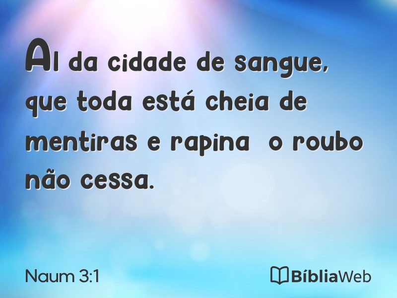 Naum 3:1 em imagem para compartilhar