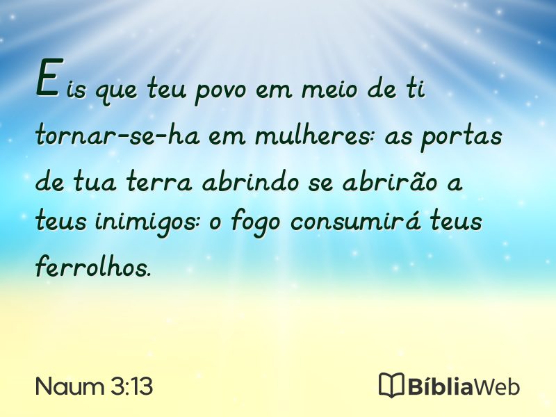 Naum 3:13 em imagem para compartilhar
