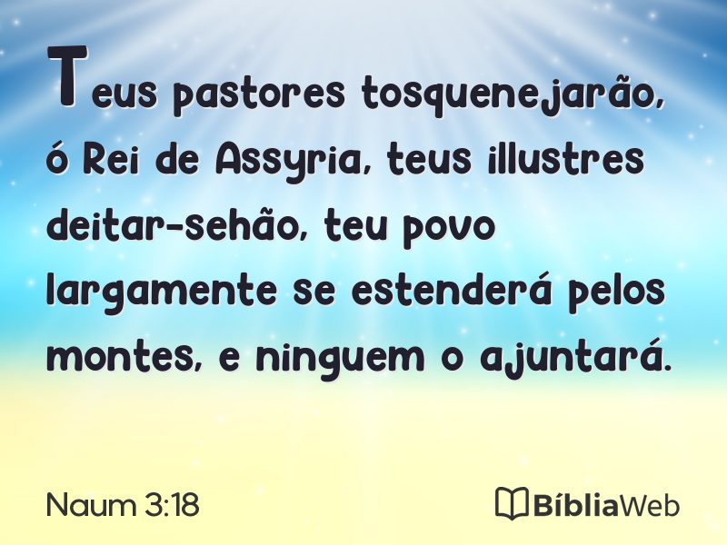 Naum 3:18 em imagem para compartilhar