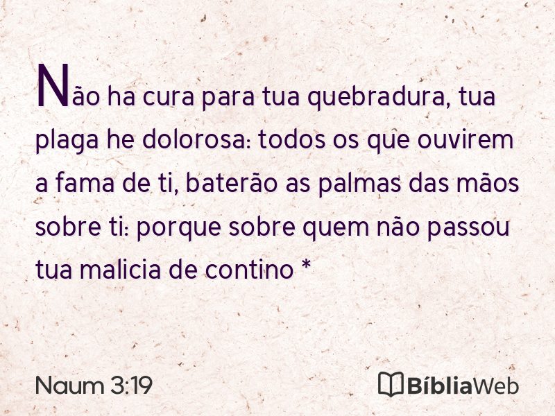 Naum 3:19 em imagem para compartilhar