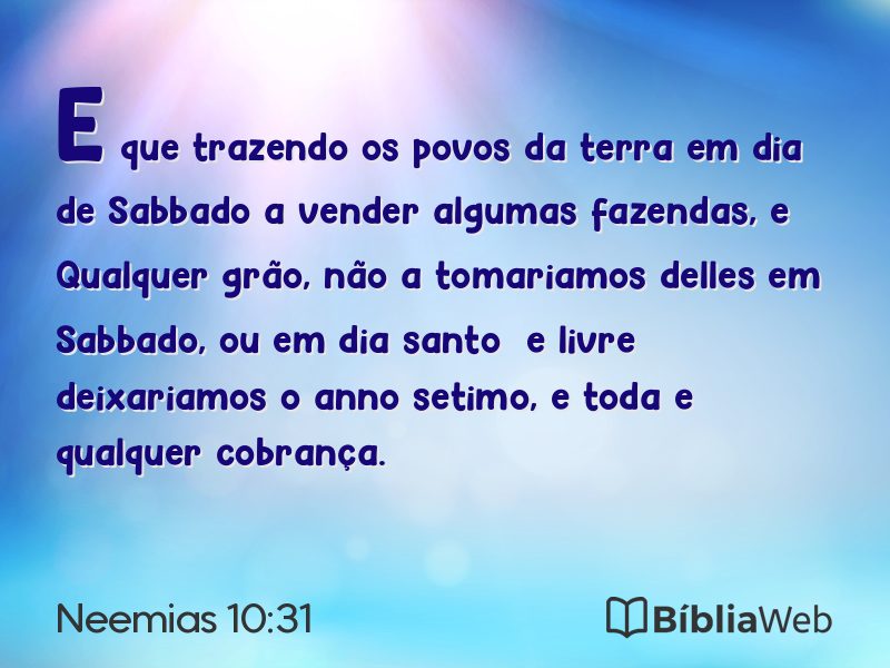 Neemias 10:31 em imagem para compartilhar