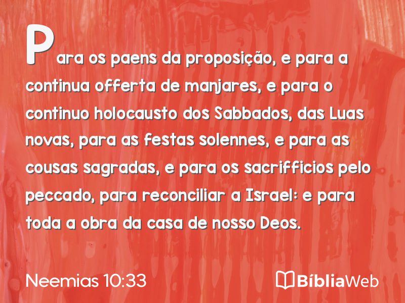 Neemias 10:33 em imagem para compartilhar