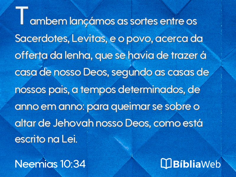 Neemias 10:34 em imagem para compartilhar