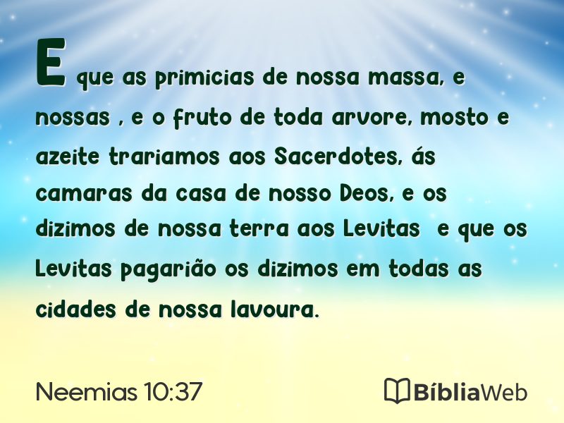 Neemias 10:37 em imagem para compartilhar