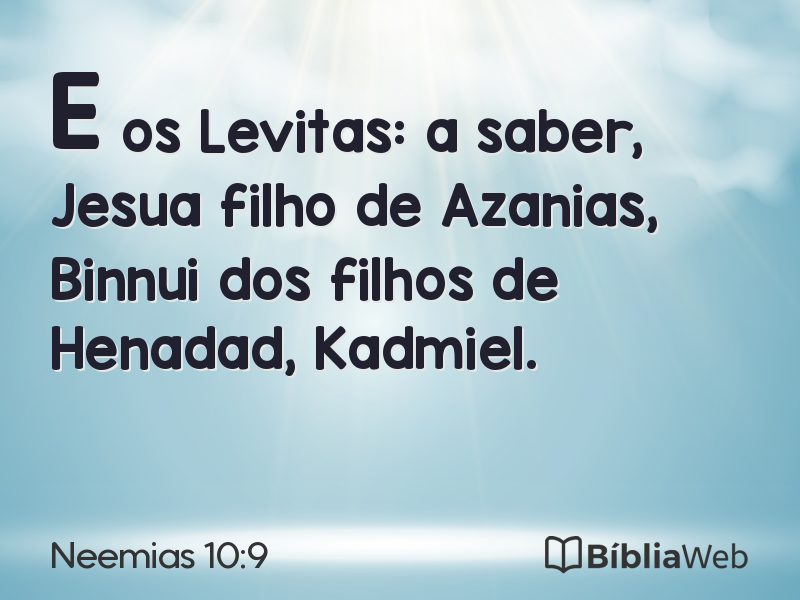 Neemias 10:9 em imagem para compartilhar