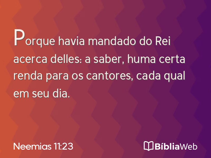 Neemias 11:23 em imagem para compartilhar