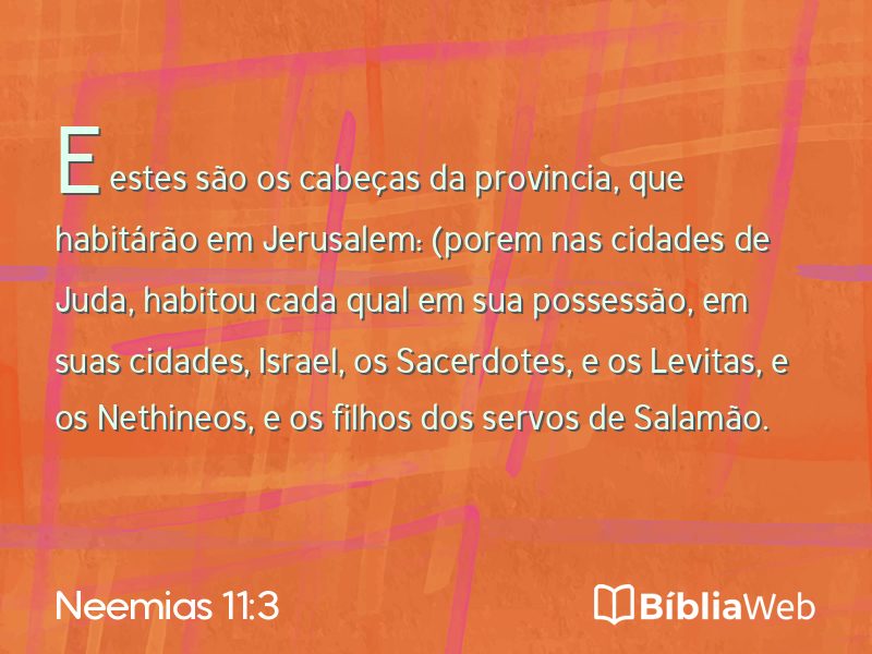 Neemias 11:3 em imagem para compartilhar