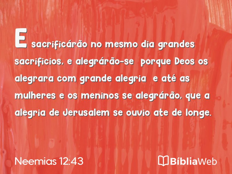 Neemias 12:43 em imagem para compartilhar