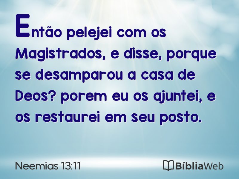 Neemias 13:11 em imagem para compartilhar