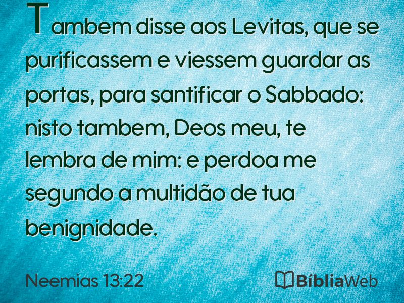 Neemias 13:22 em imagem para compartilhar