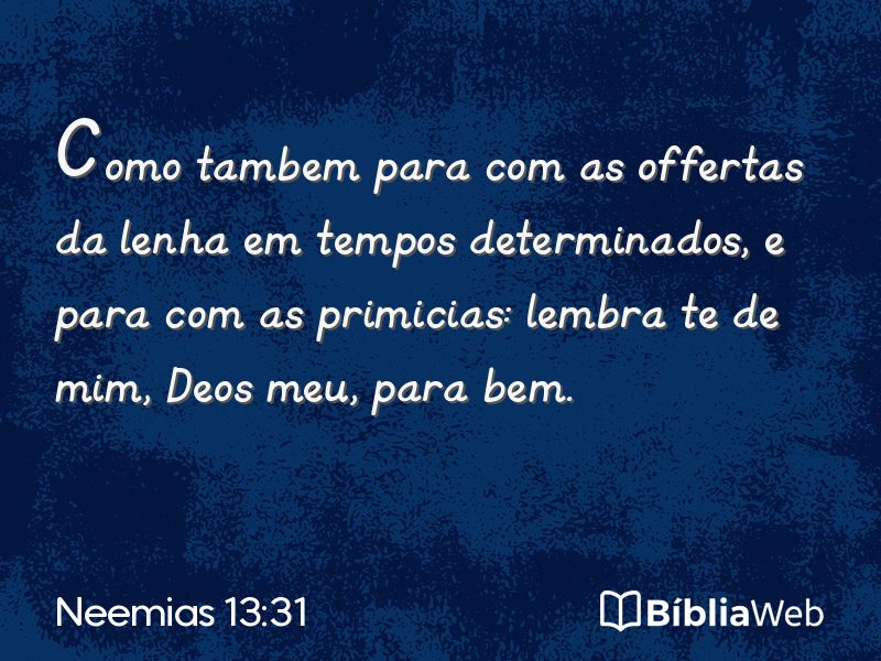 Neemias 13:31 em imagem para compartilhar