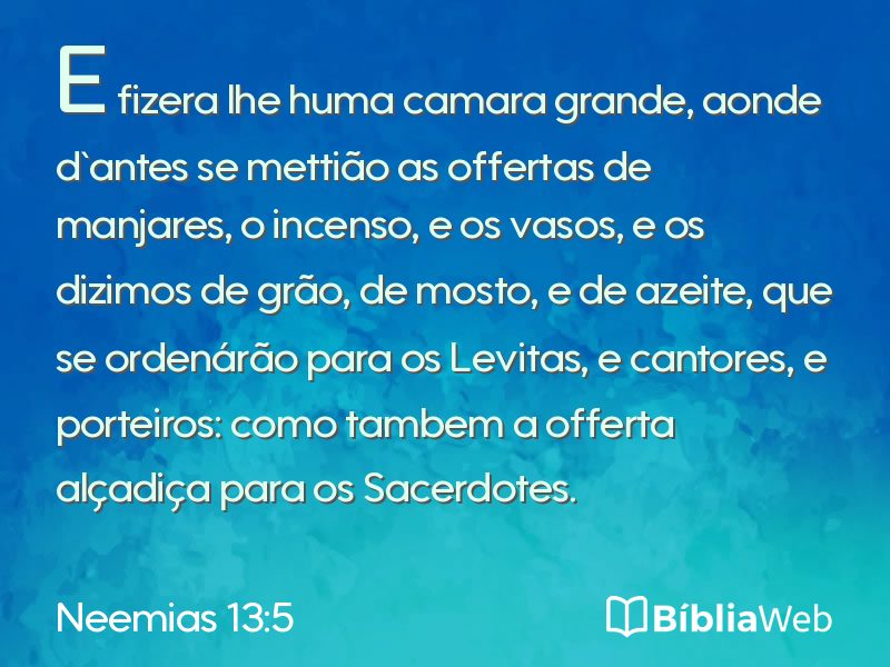 Neemias 13:5 em imagem para compartilhar