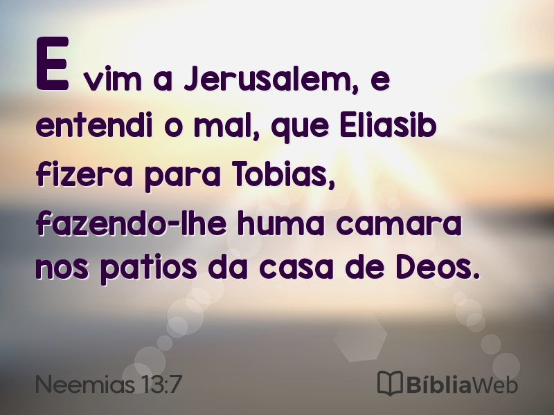 Neemias 13:7 em imagem para compartilhar