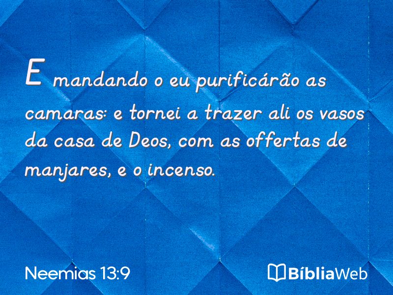 Neemias 13:9 em imagem para compartilhar