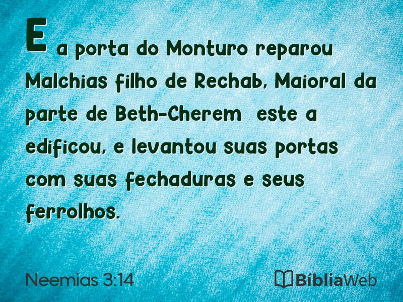 Neemias 3:14 em imagem para compartilhar