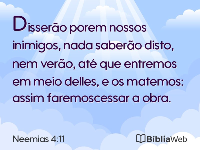 Neemias 4:11 em imagem para compartilhar