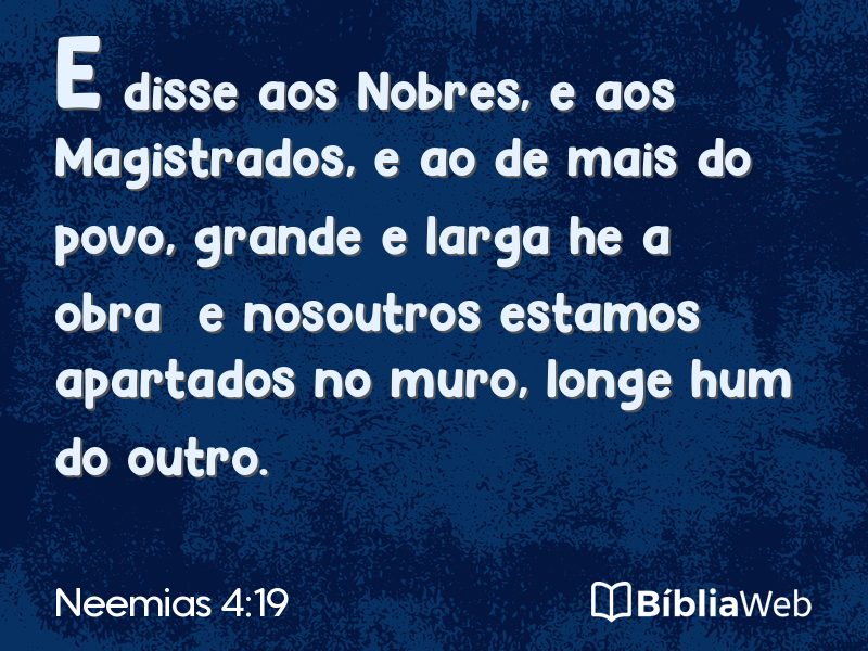 Neemias 4:19 em imagem para compartilhar
