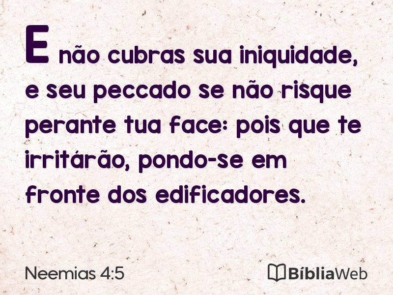 Neemias 4:5 em imagem para compartilhar