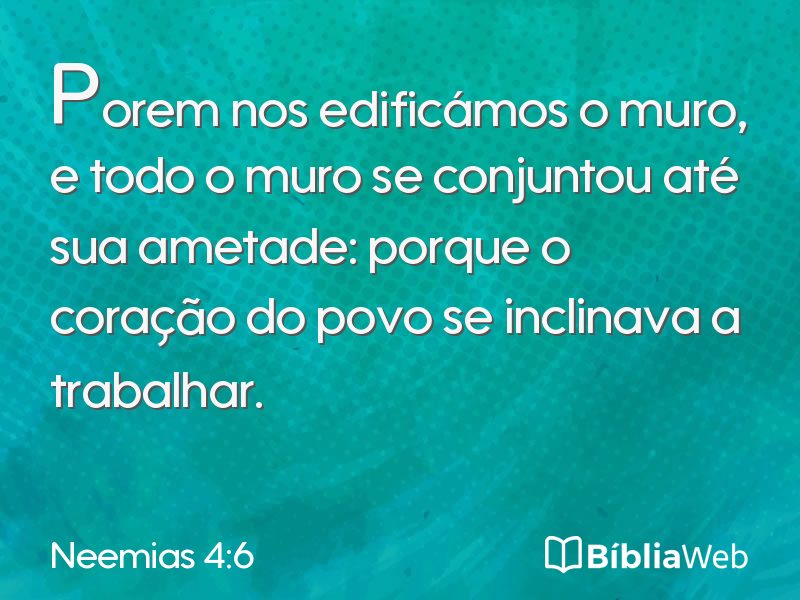 Neemias 4:6 em imagem para compartilhar