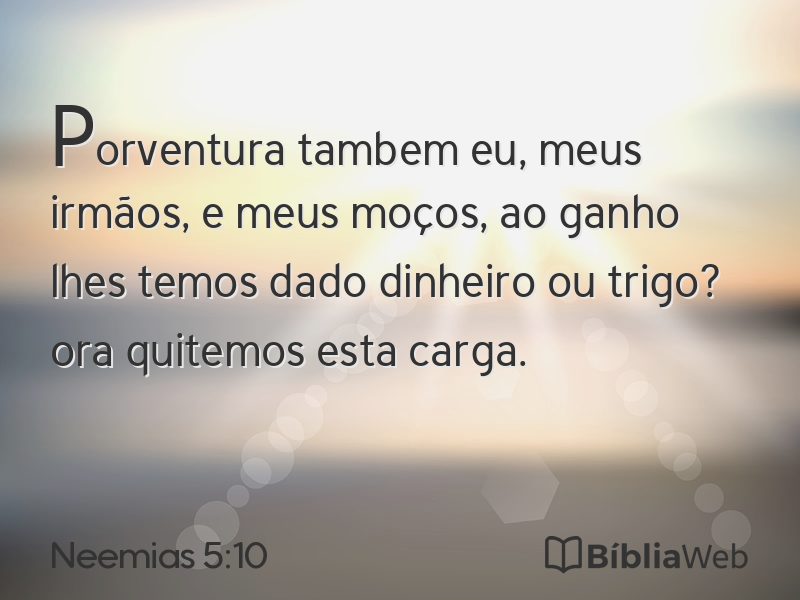 Neemias 5:10 em imagem para compartilhar