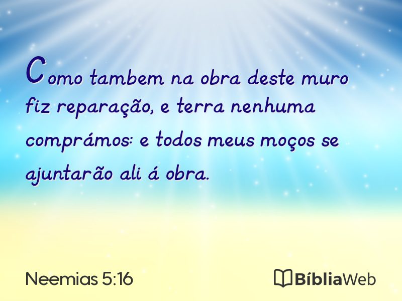 Neemias 5:16 em imagem para compartilhar