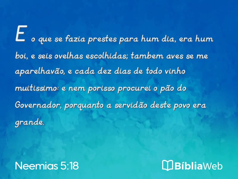 Neemias 5:18 em imagem para compartilhar