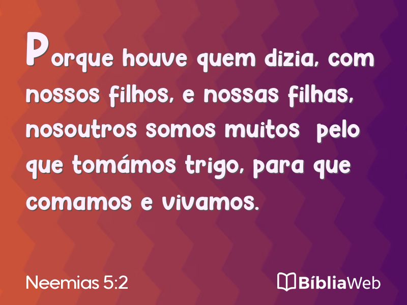Neemias 5:2 em imagem para compartilhar
