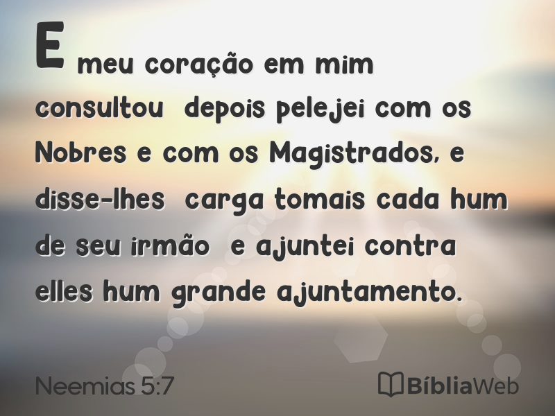 Neemias 5:7 em imagem para compartilhar