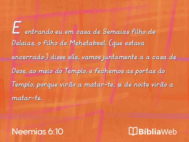 Neemias 6:10 em imagem para compartilhar