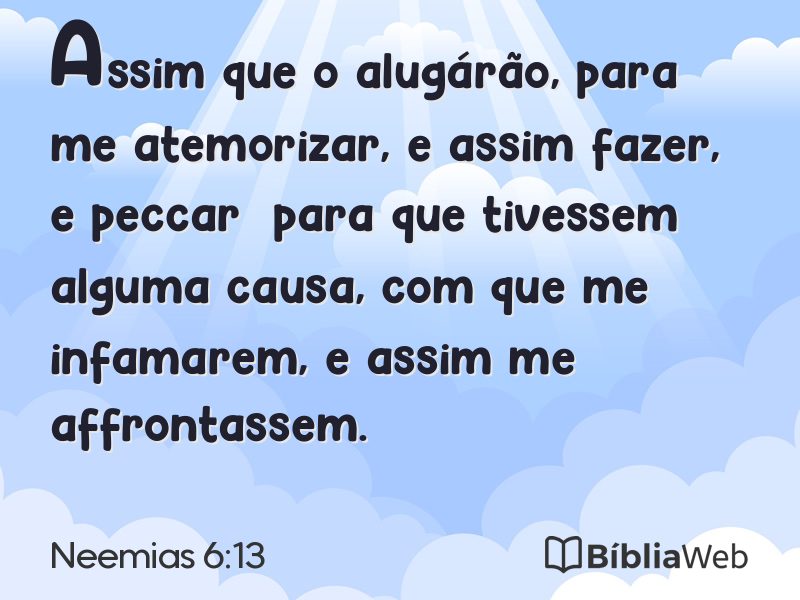Neemias 6:13 em imagem para compartilhar