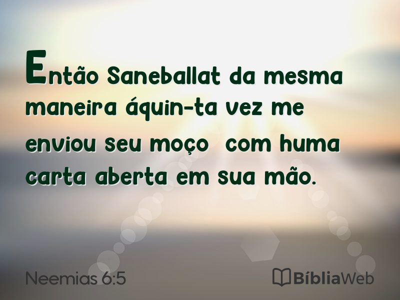 Neemias 6:5 em imagem para compartilhar