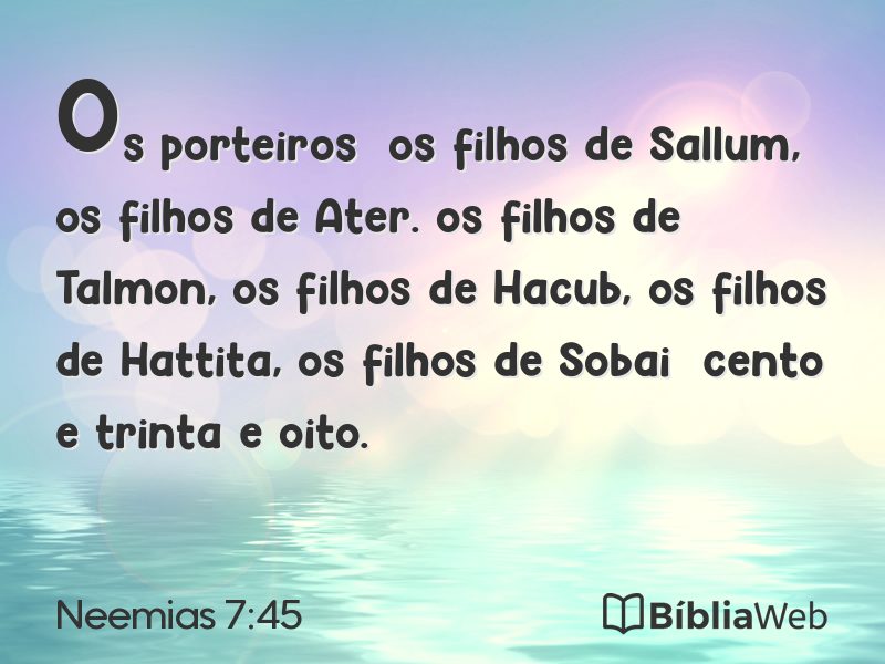 Neemias 7:45 em imagem para compartilhar