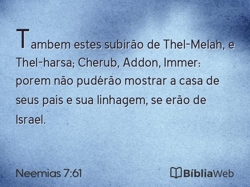 Neemias 7:61 em imagem para compartilhar