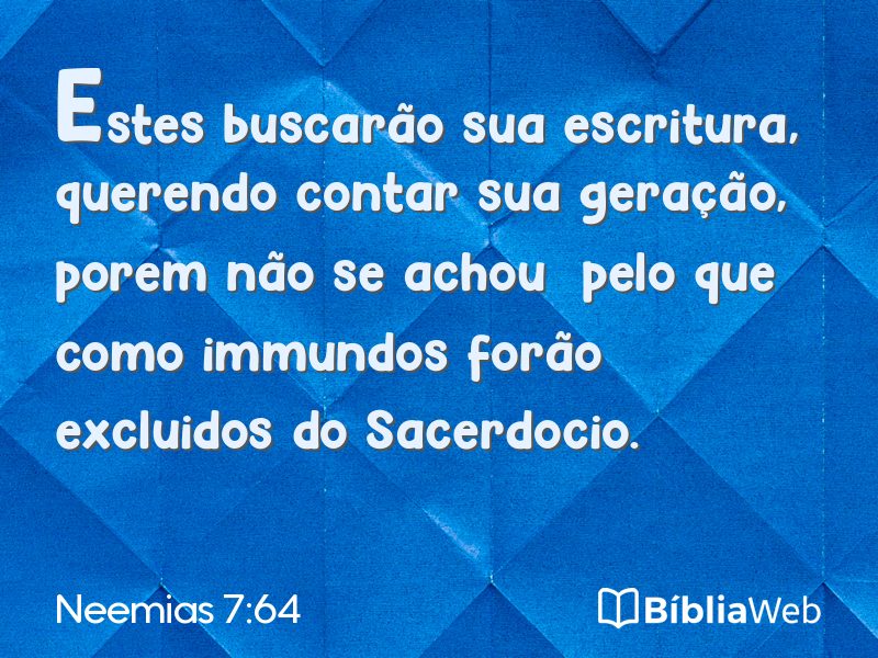 Neemias 7:64 em imagem para compartilhar