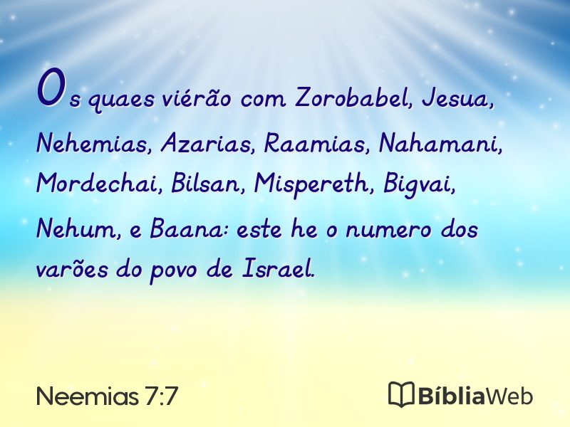 Neemias 7:7 em imagem para compartilhar