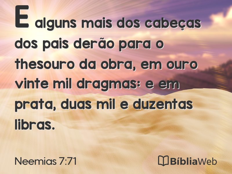 Neemias 7:71 em imagem para compartilhar