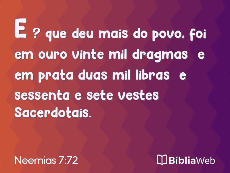 Neemias 7:72 em imagem para compartilhar