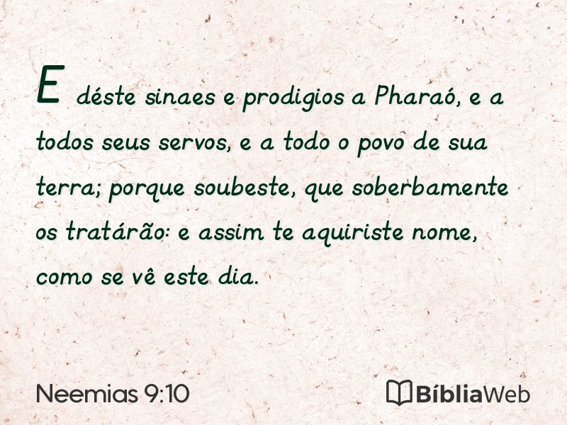 Neemias 9:10 em imagem para compartilhar