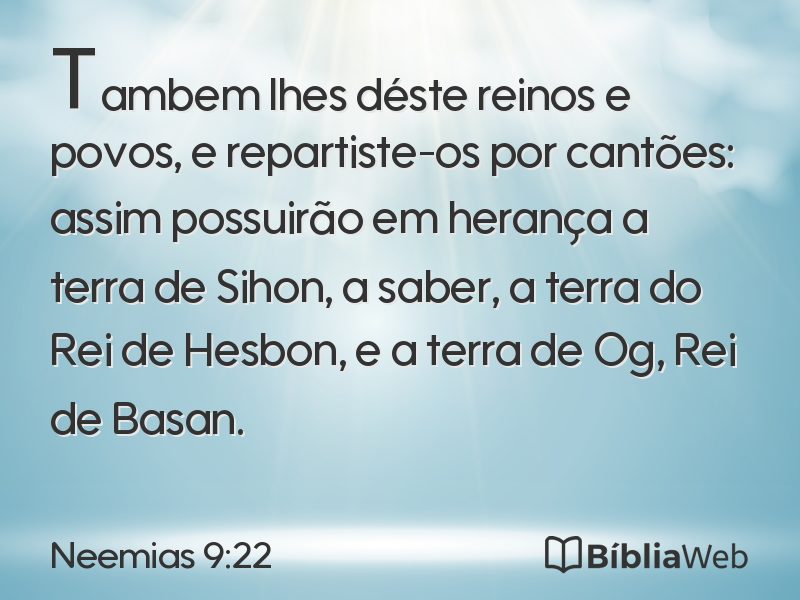 Neemias 9:22 em imagem para compartilhar