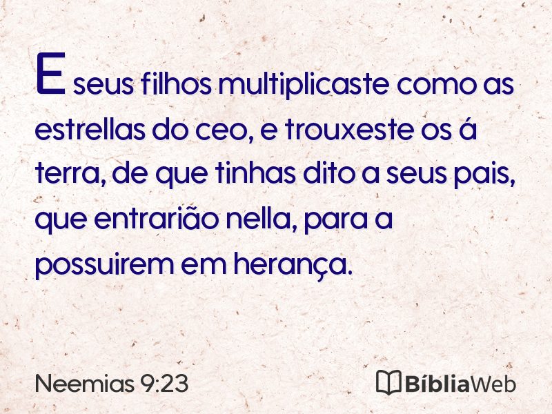 Neemias 9:23 em imagem para compartilhar