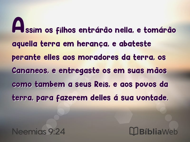 Neemias 9:24 em imagem para compartilhar