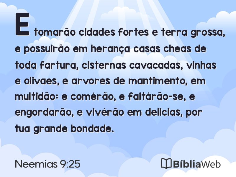 Neemias 9:25 em imagem para compartilhar