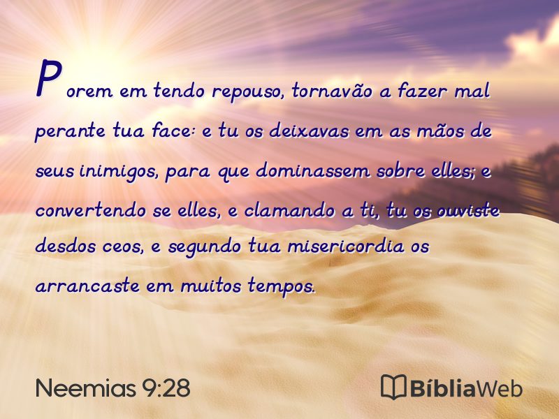 Neemias 9:28 em imagem para compartilhar