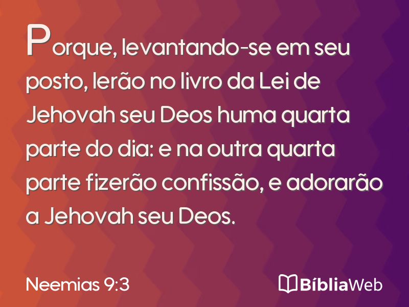 Neemias 9:3 em imagem para compartilhar