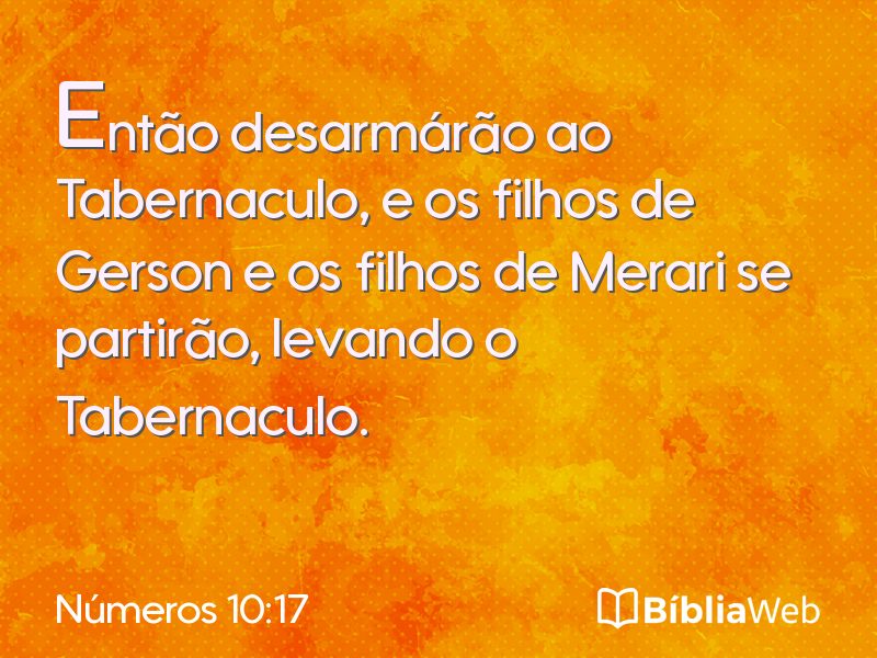 Números 10:17 em imagem para compartilhar