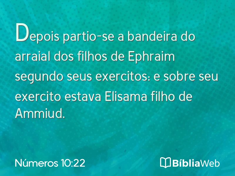 Números 10:22 em imagem para compartilhar